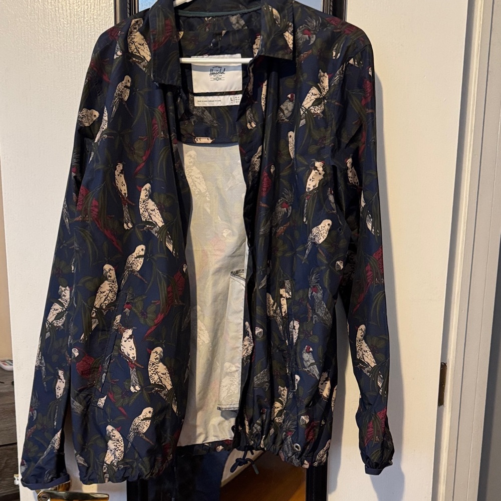 Herschel Supply Company Bird Print Jacket Windbreaker - Picture 3 of 4